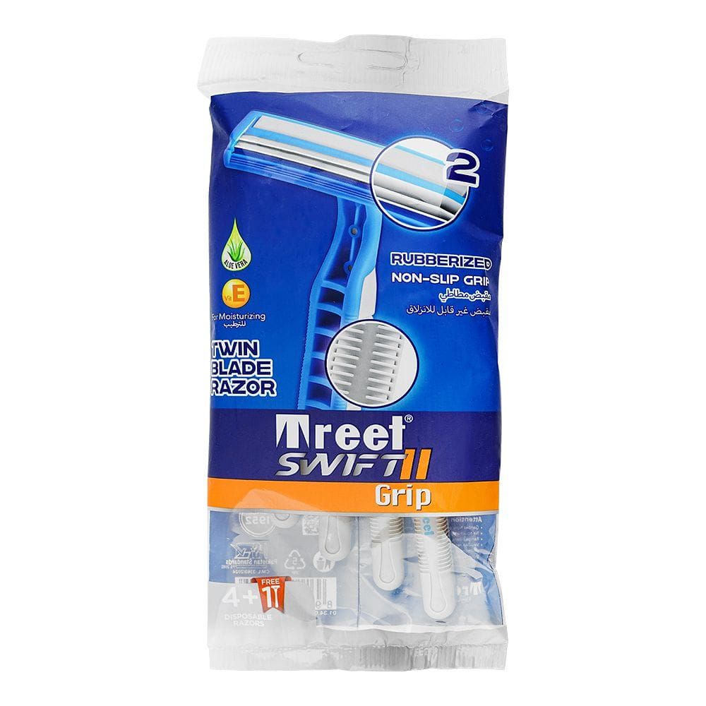 Treet Swift II Grip Twin Blade Disposable Razors Pouch 5-Pack