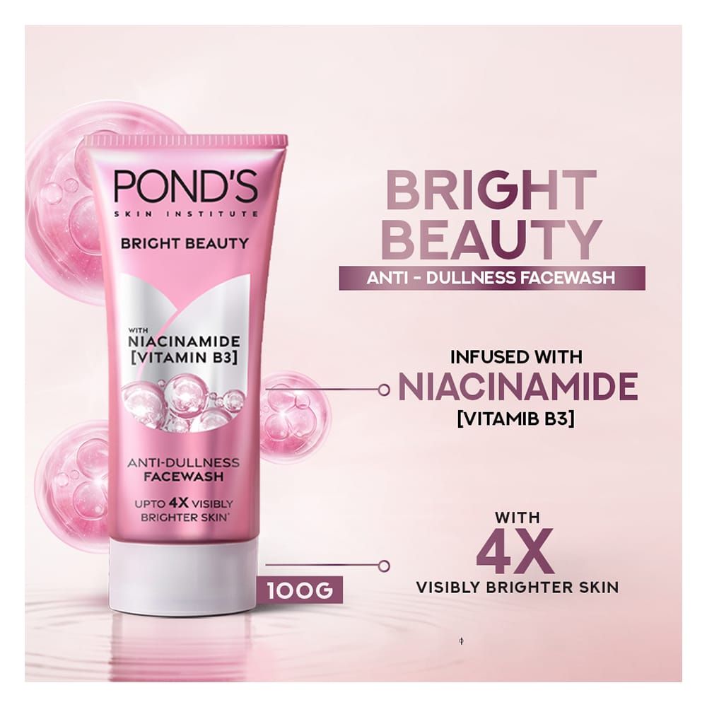 Pond's Bright Beauty Anti-Dullness Facewash with Niacinamide (Vitamin B3) 100g