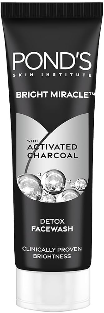 Pond's Bright Miracle Pure Detox Face Wash With Activated Charcoal, 50g