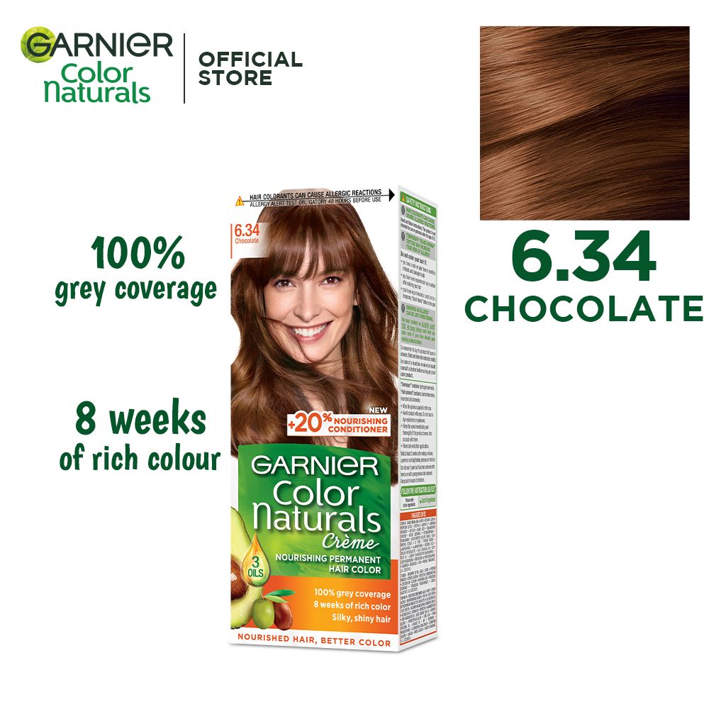 Garnier shade 6.34 Chocolate.