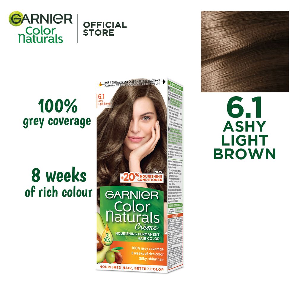 Garnier shade 6.1 Dark Ash Blonde.