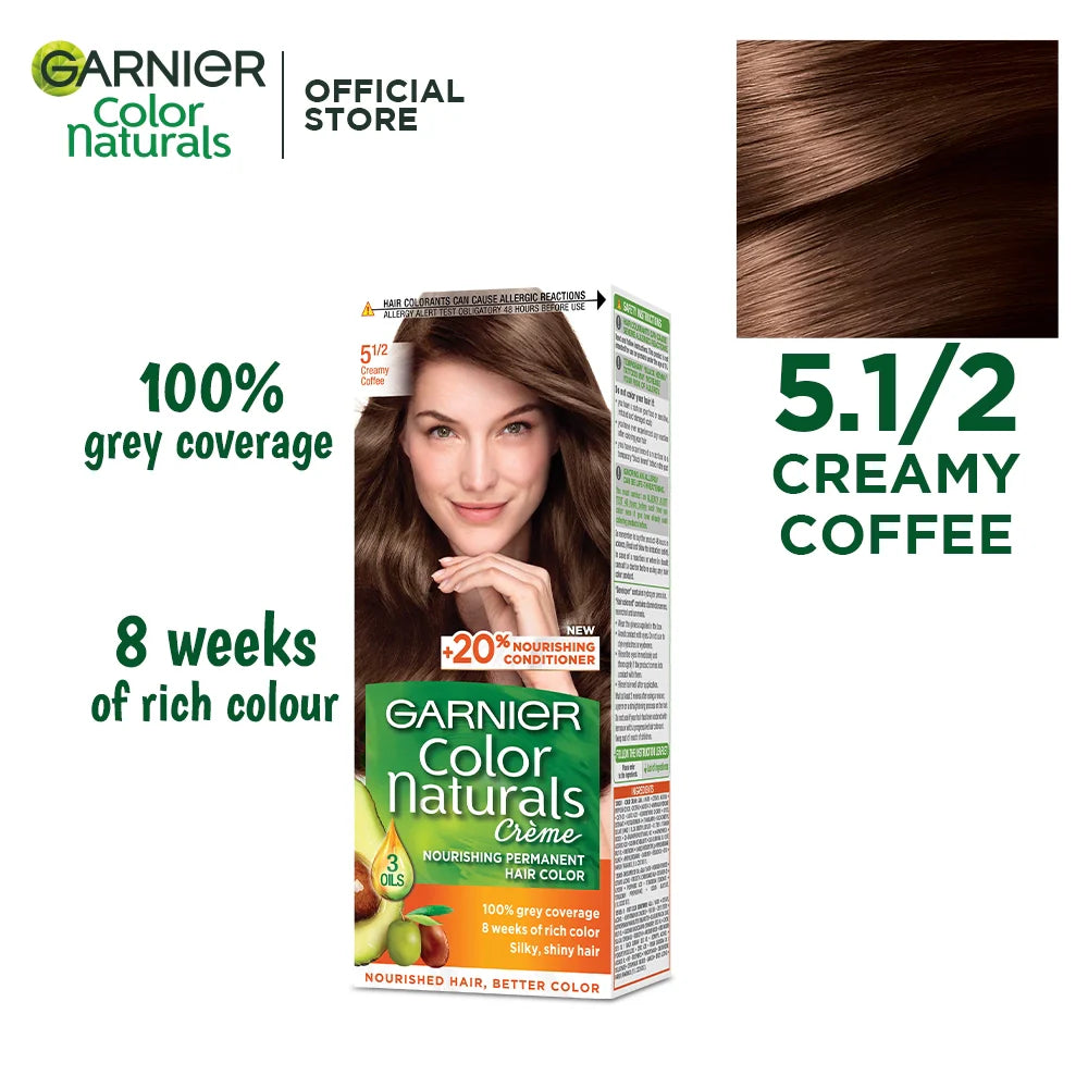 Garnier  Naturals hair color in shade 5 1/2, "Creamy Coffee"