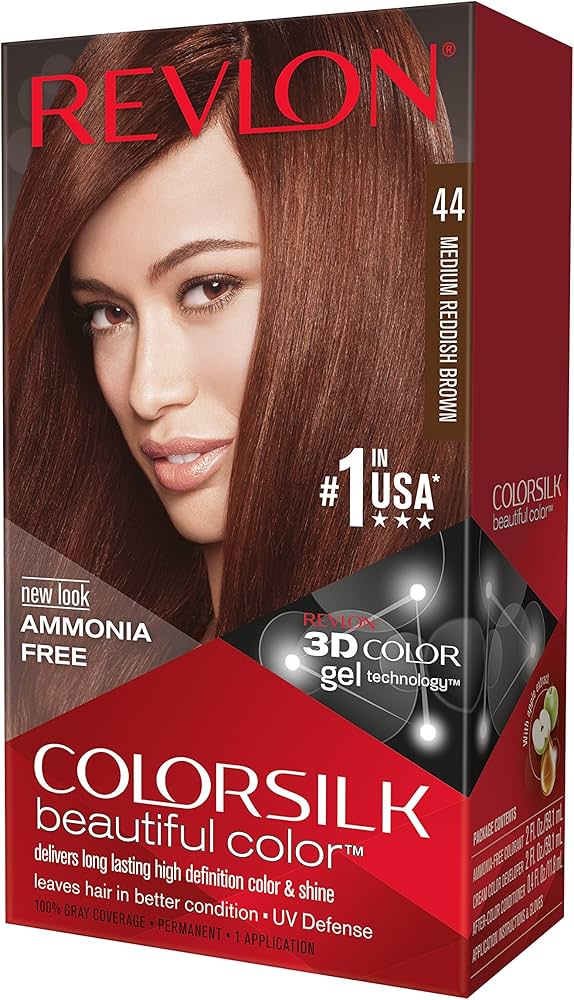 Revlon Colorsilk Hair Color shade 44, Medium Reddish Brown.