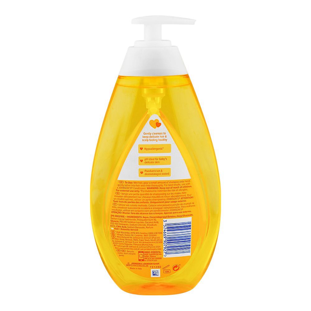 Johnson's Baby Shampoo, Tear-Free Formula, Alcohol, Dyes & Sulphate Free, 750ml