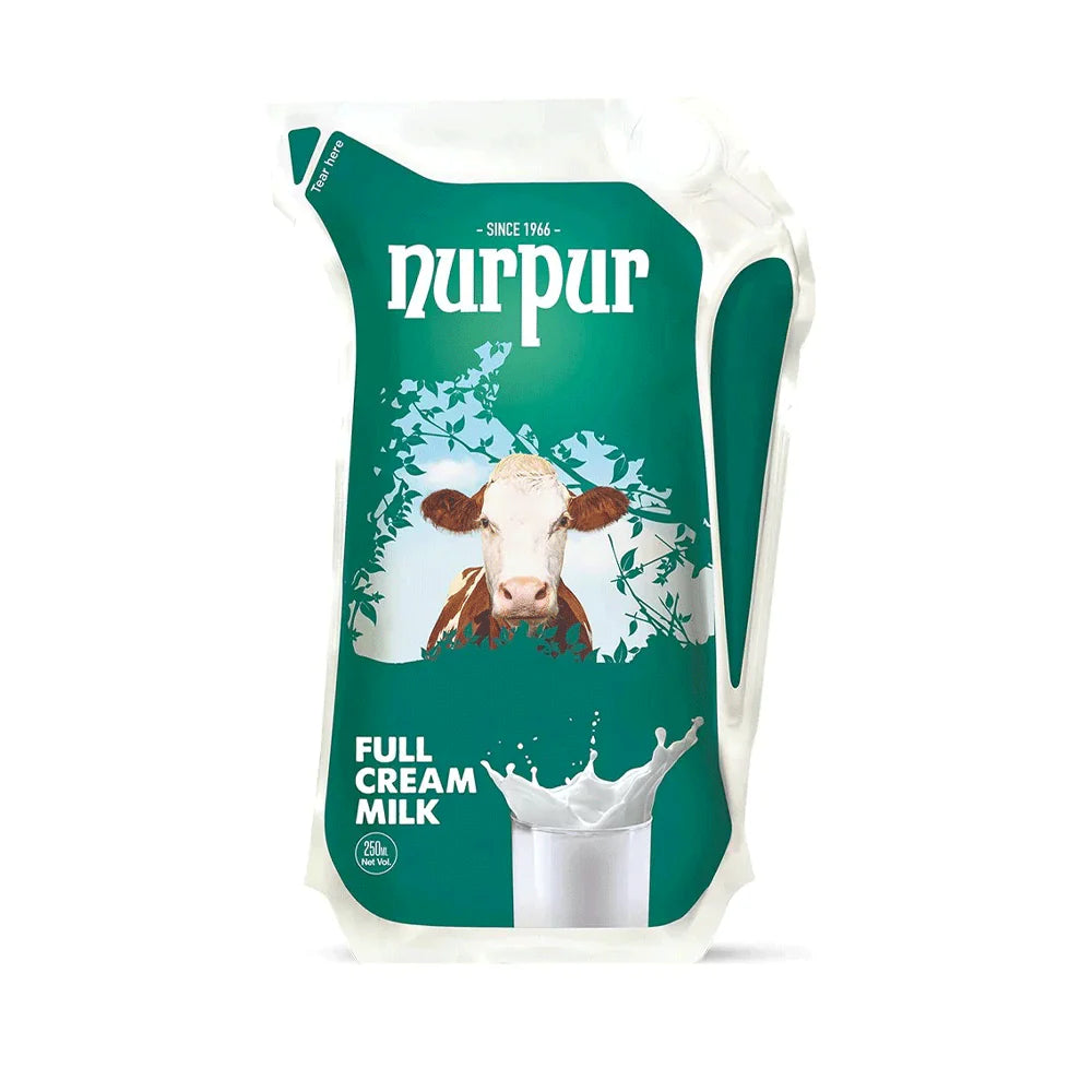 Nurpur Full Cream Milk Pouch (250ml)