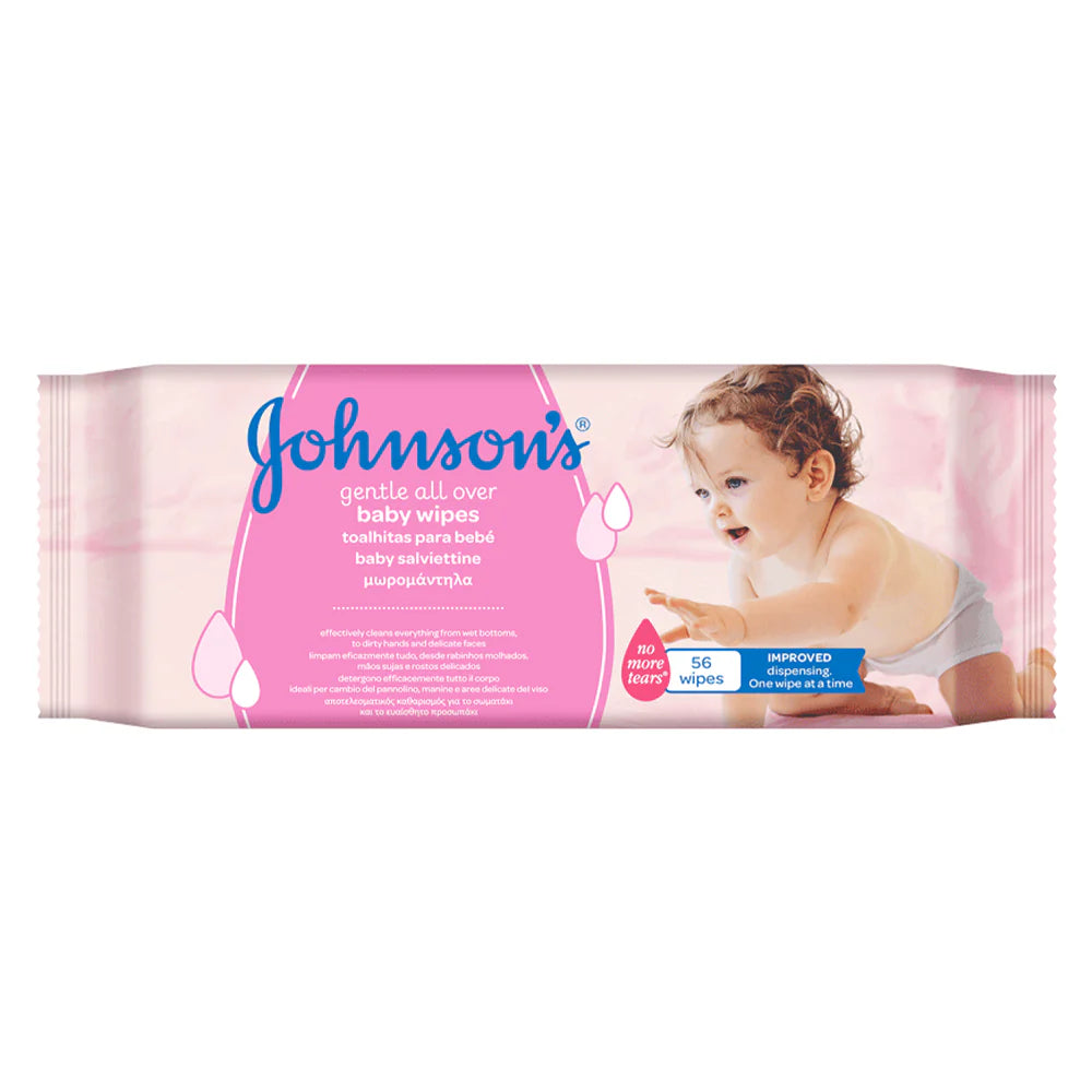 Johnson's Baby Gentle Cleansing All Over Wipes, 56-Pack