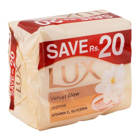 Lux Velvet Glow Jasmine White Soap Trio Pack, 3x128g