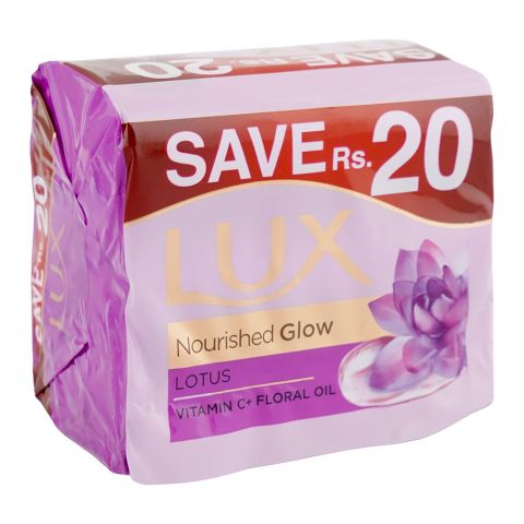 Lux Nourished Glow Purple Lotus Soap, 128g Each, 3-Pack