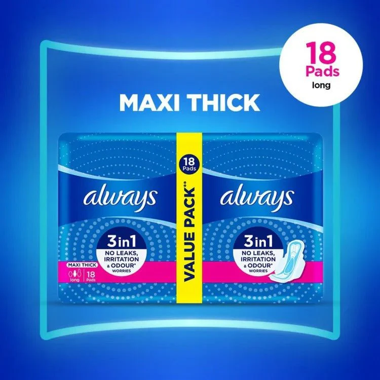Always Maxi Thick Pads 18 Pieces