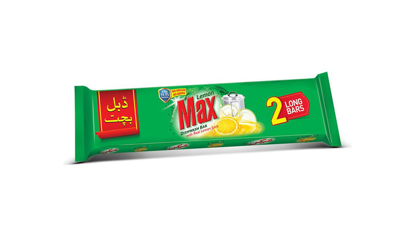 Lemon Max Dishwashing Soap Long Bar Bachat Packets 2 x 270g