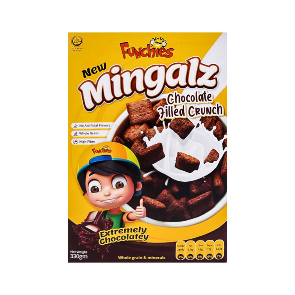 Funchies Mingalz Chocolate Filled Crunch Yellow 150g