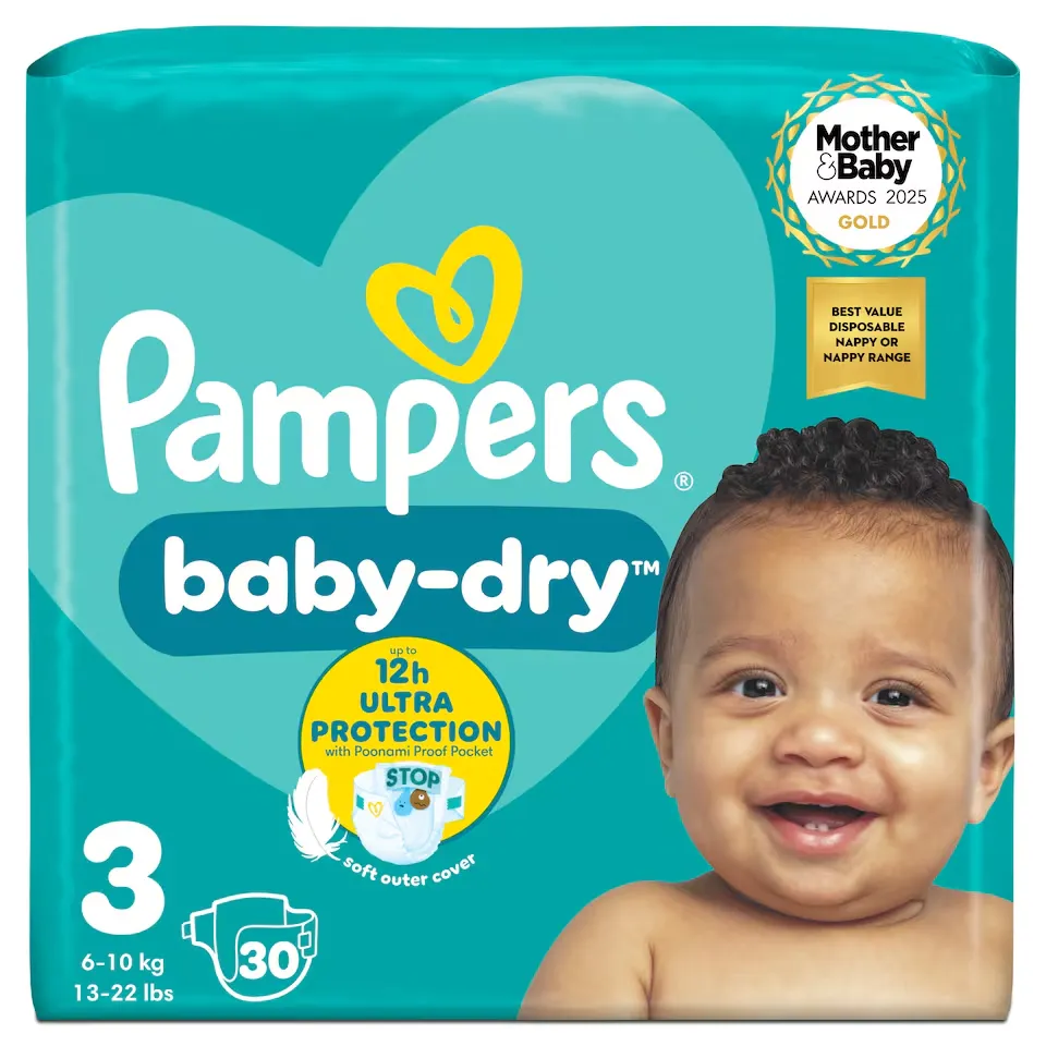 Pampers Baby Dry Diapers (Medium Size 3) 30 Pieces