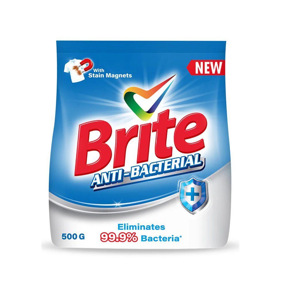 Brite Antibacterial Detergent Washing Powder 500g