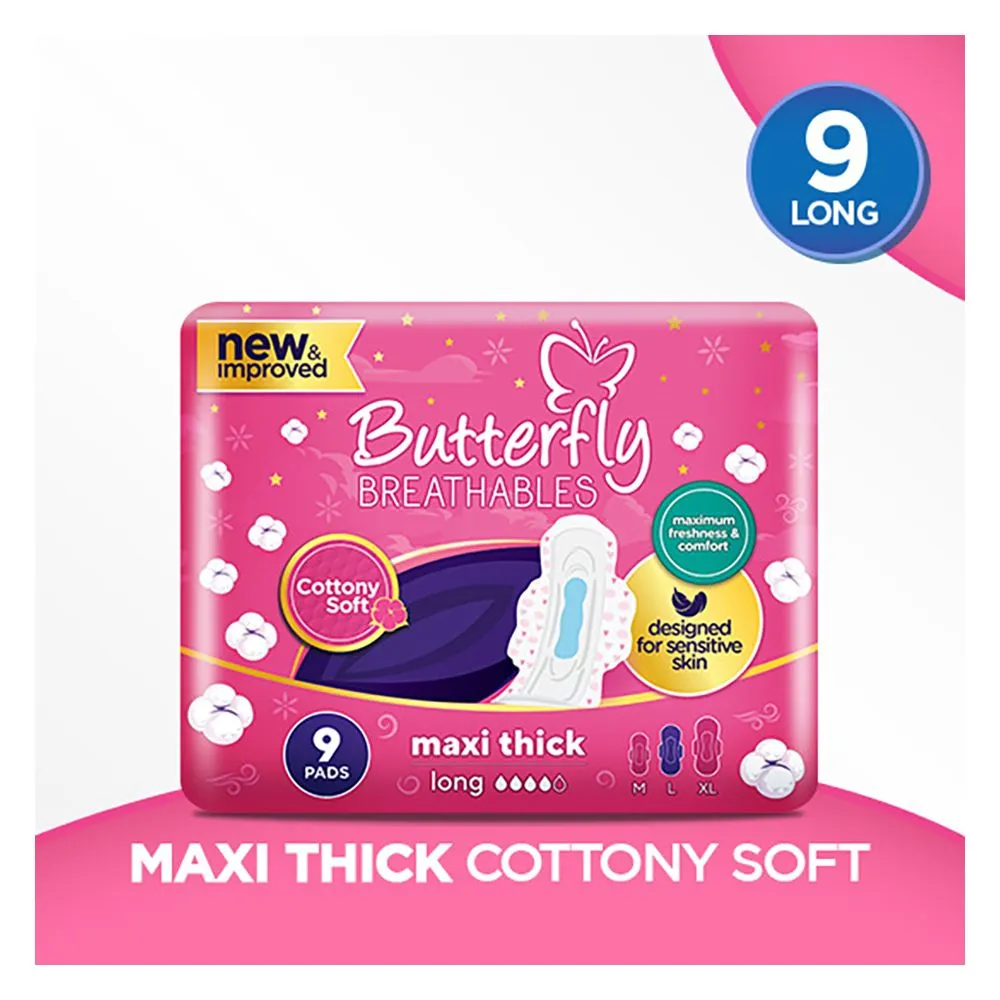 Butterfly Breathables Maxi Thick Large 9 Pieces