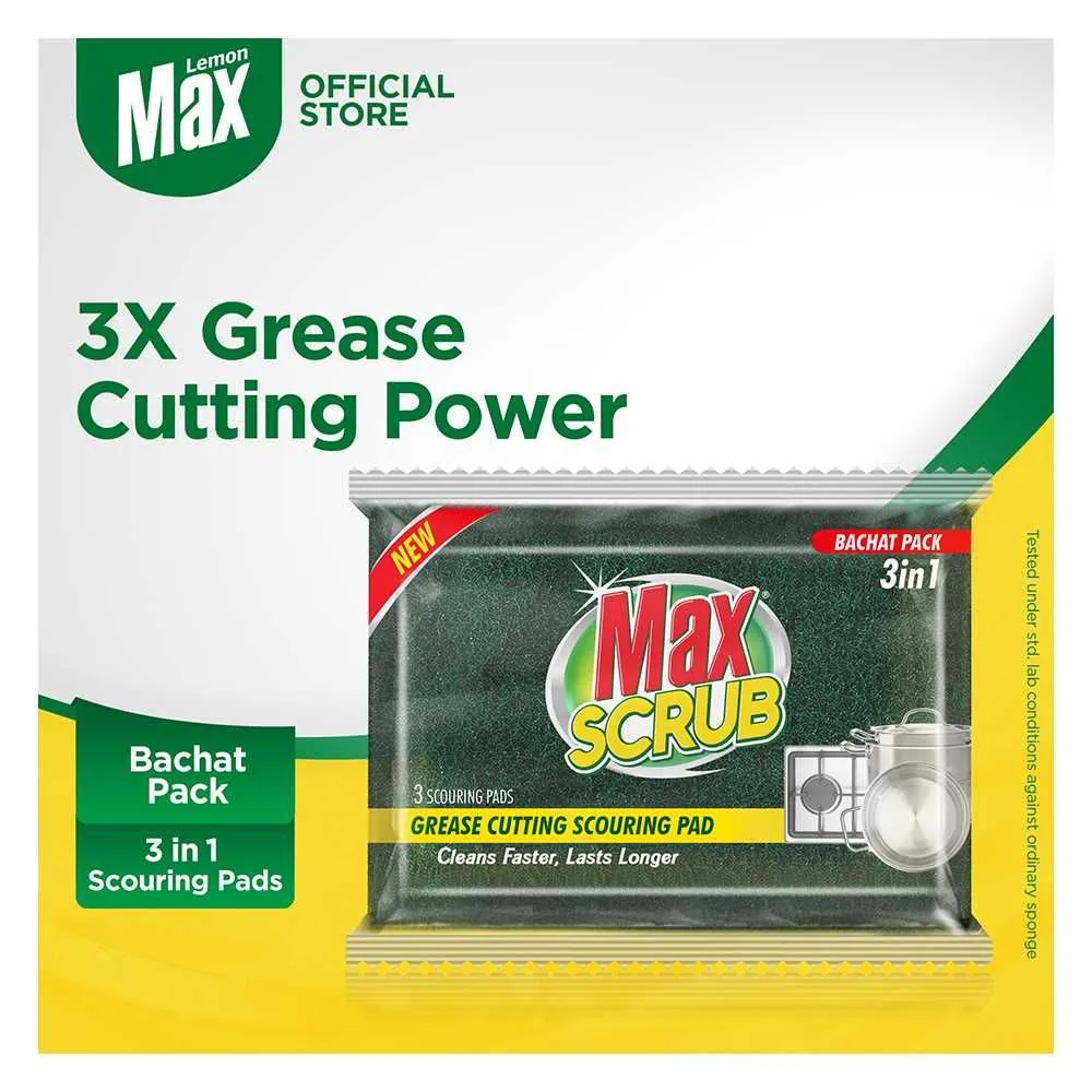Max Scrub Scouring Pad 3 in 1 Bachat 1 Packet