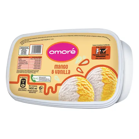 Omore 2 in 1 Vanilla Mango Tub 1400ml