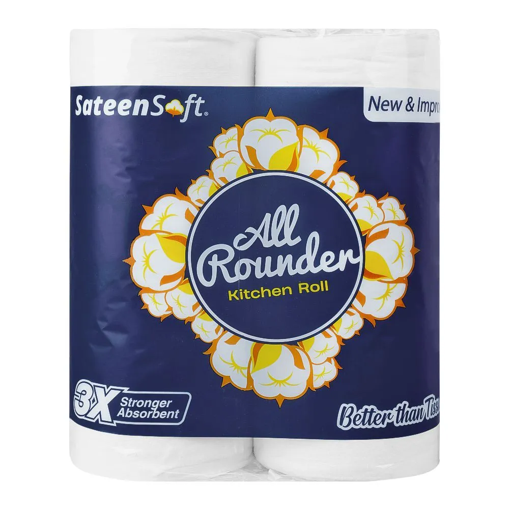Sateen Soft All Rounder Kitchen Large Roll 2 Packets