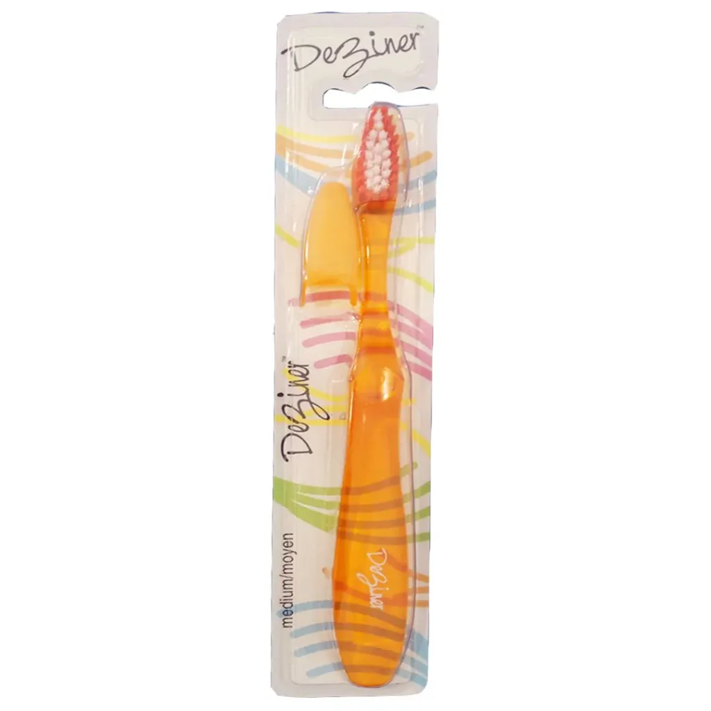 Ezigrip Deziner Medium Toothbrush Orange 1 Piece