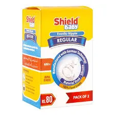 Shield Silicone Nipple Evenflo Regular 2 Pieces