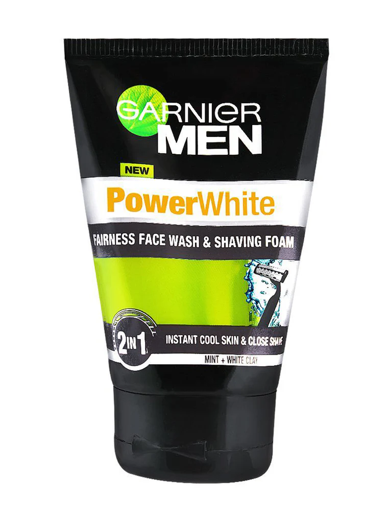 Garnier Men Power White 2-In-1 Fairness Facewash and Shaving Foam 100ml