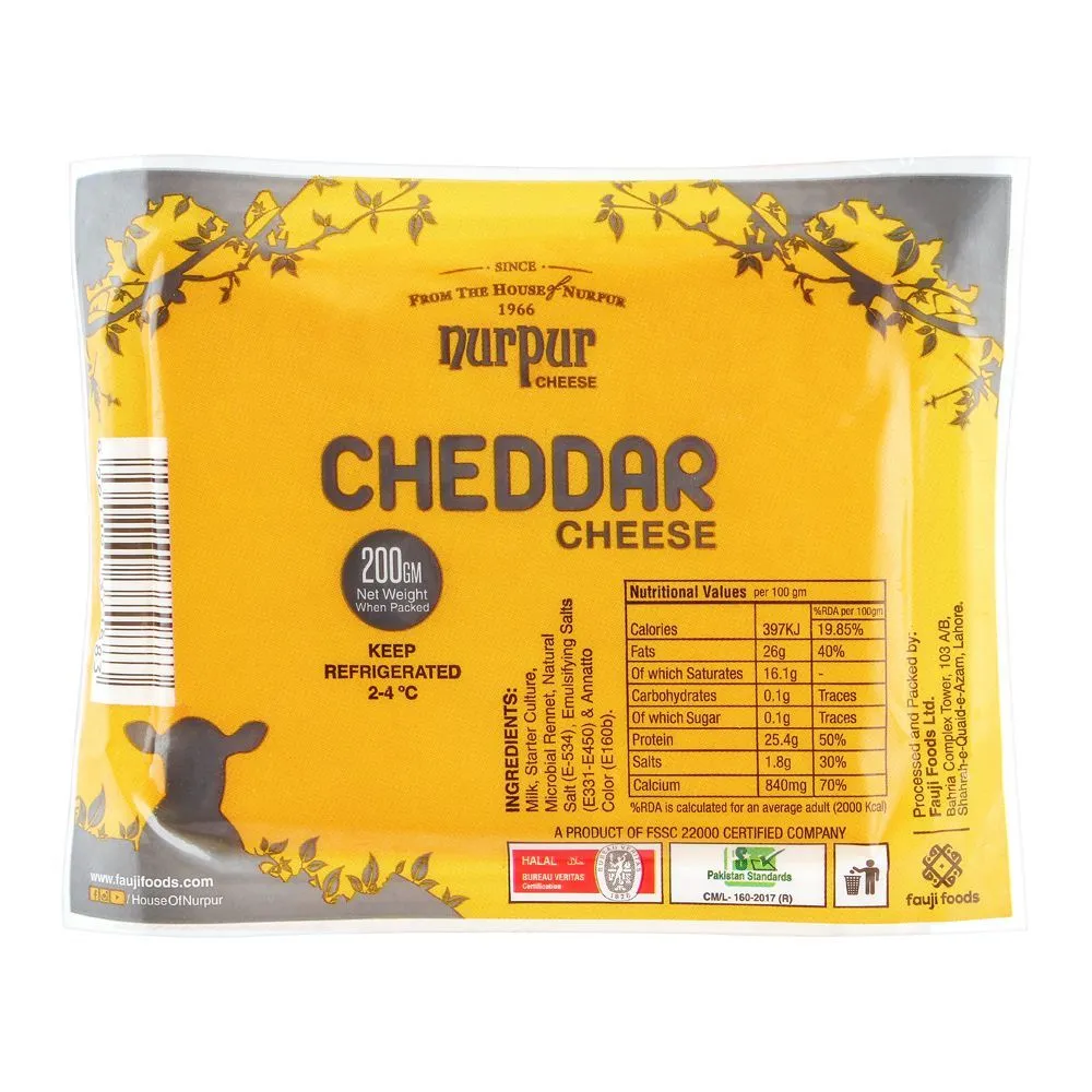 Nurpur Cheddar Cheese Block 200g