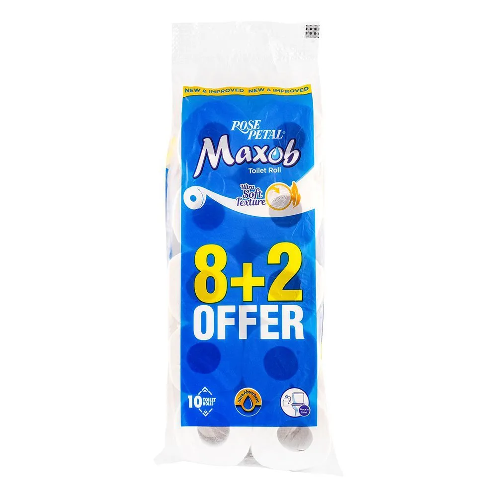 Rose Petal Maxob Toilet Roll Family Pack 10 Pieces