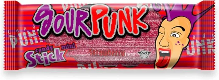 Sour Punk Candy Stick Strawberry Mini 20g