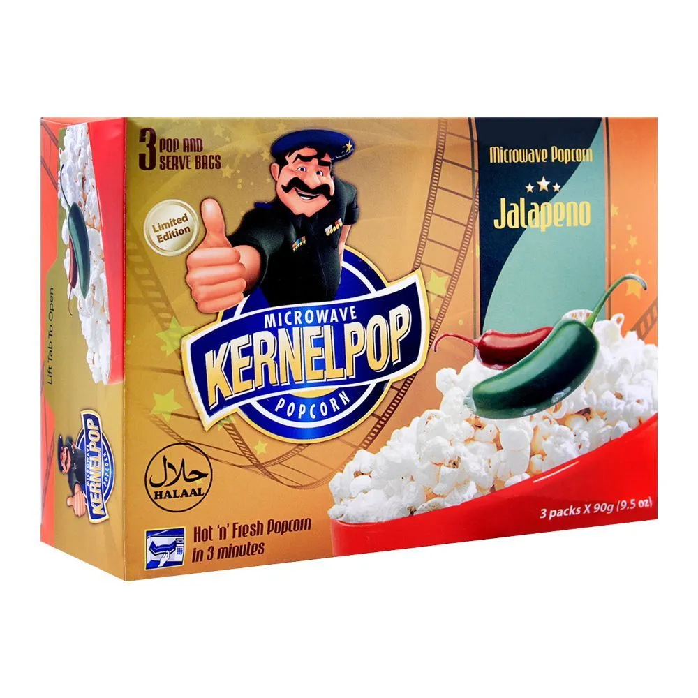 Kernelpop Microwave Popcorn Jalapeno 90g