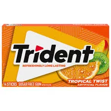 Trident Tropical Twist Sugar Free Gum Imported 14 Pieces