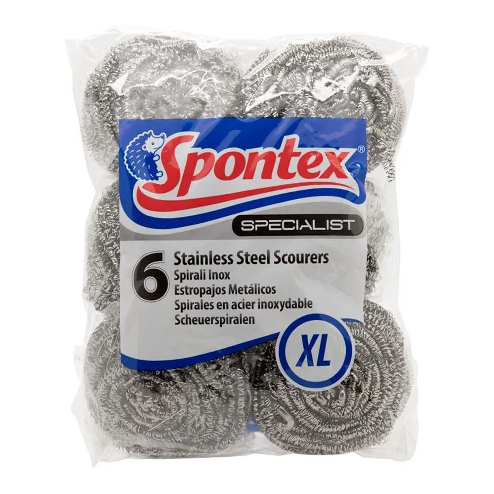 Spontex Stainless Steel Scourers 6 x 100g