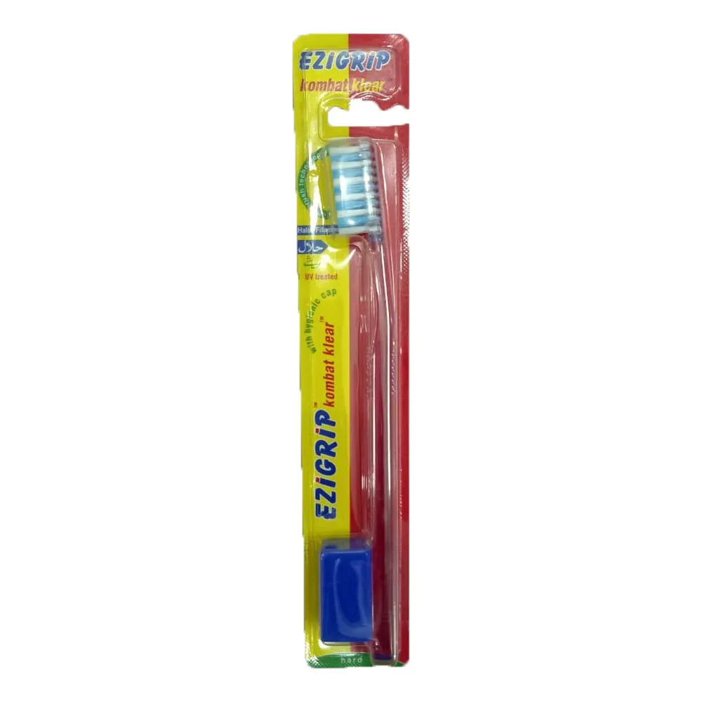 Ezigrip Kontrol Medium Toothbrush UV Treated Flexible Neck Orange & Green 1 Piece