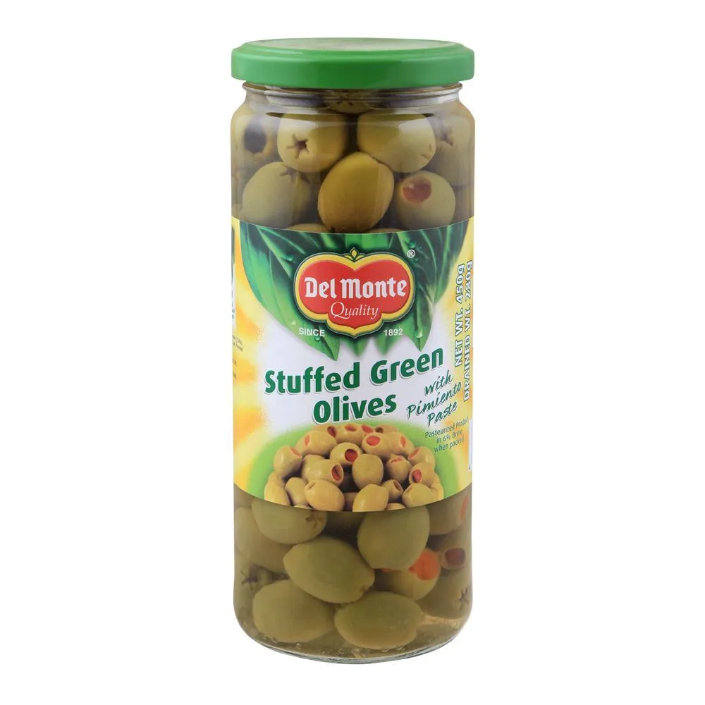 Del Monte Green Olives Stuffed (Imported) 450g