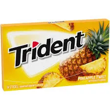 Trident Pineapple Twist Sugar Free Gum Artificial Flavor Sticks 14 Pieces