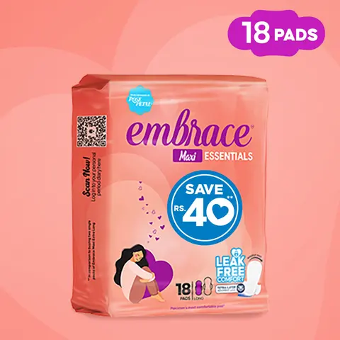 EMBRACE MAXI ESSENTIALS VALUE PACK 18 PADS
