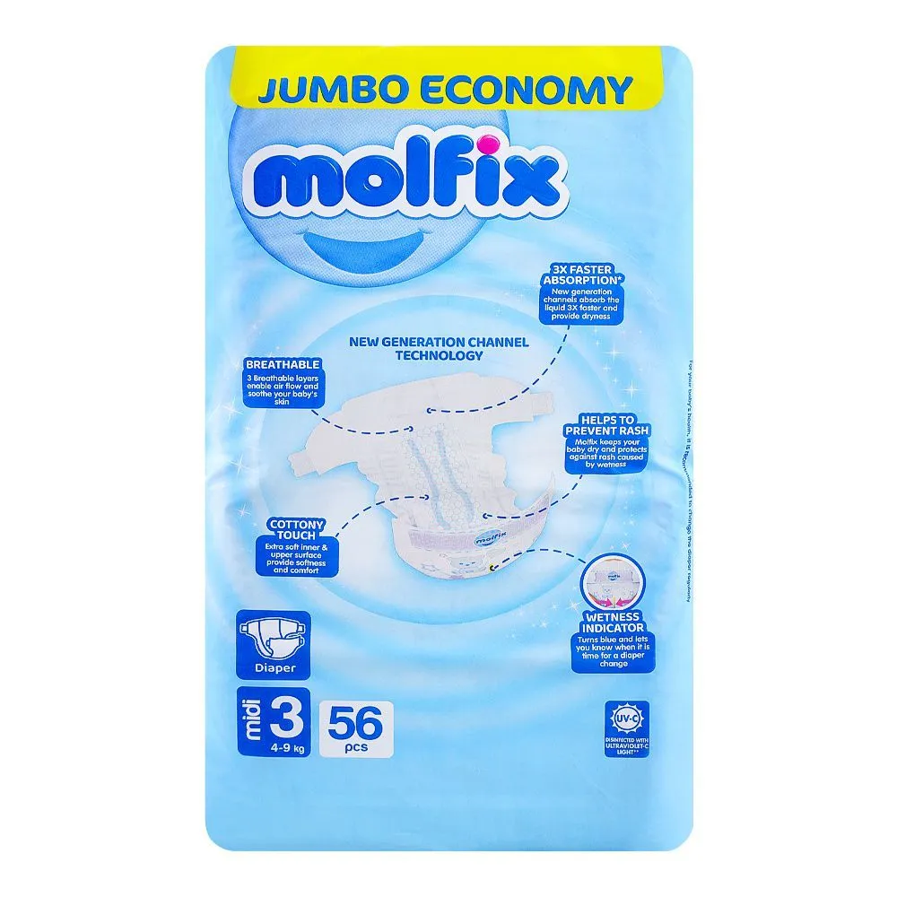 MOLFIX DIAPER MEDIUM 3- 56PCS